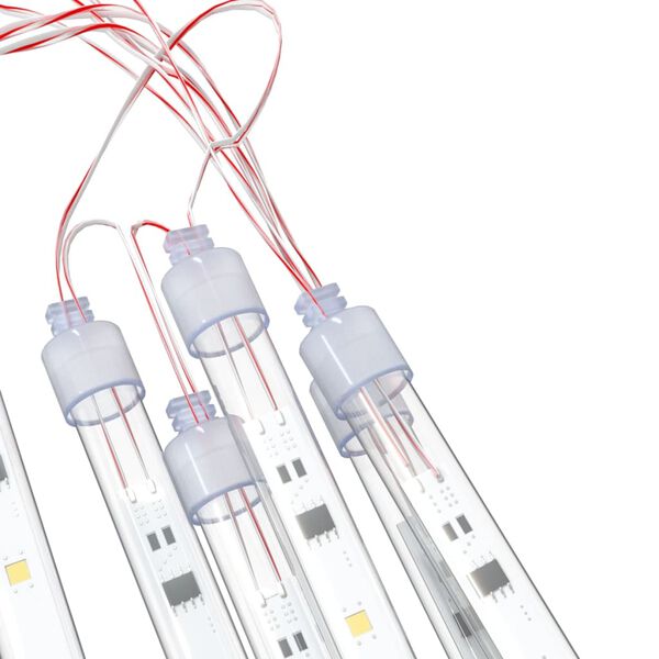 vidaXL Luzes meteoro 8 pcs 50 cm 288 luzes LED int./ext. branco quente