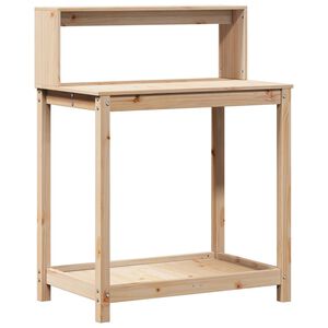 vidaXL Mesa de jardinagem c/ prateleiras 82,5x50x109,5 cm pinho maci&ccedil;o
