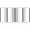 vidaXL Port&atilde;o para Cachorros 2 pcs Preto 100 x 100 cm A&ccedil;o Galvanizado