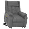 vidaXL Poltrona de massagens elevatória couro artificial cinzento