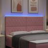vidaXL Cabeceira LED com luzes de tira LED Rosa 180 cm Poli&eacute;ster