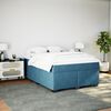 vidaXL Cama com molas/colchão 140x200 cm veludo azul-escuro