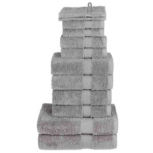 vidaXL 12pcs Conjunto toalhas banho premium SOLUND 600 gsm cinza