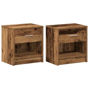vidaXL Mesas de cabeceira 2 pcs com gaveta 39x28x41 cm madeira velha