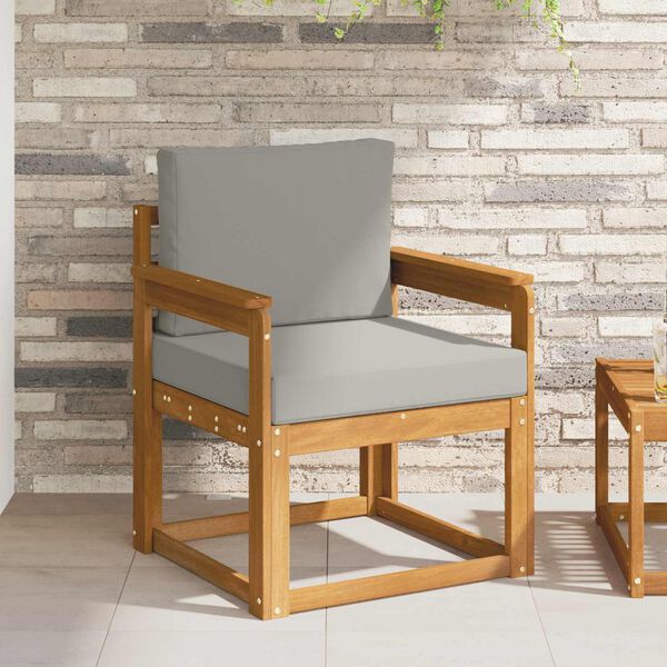 vidaXL Sof&aacute; exterior Madeira de Ac&aacute;cia maci&ccedil;a e Poli&eacute;ster