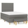 vidaXL Cama com molas/colch&atilde;o 120x200 cm tecido cinzento-escuro