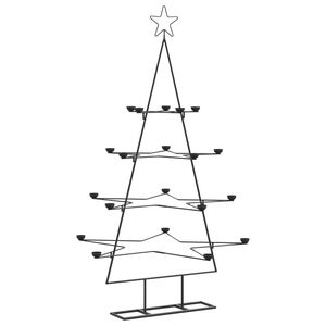 vidaXL &Aacute;rvore de Natal para decora&ccedil;&atilde;o 140 cm metal preto