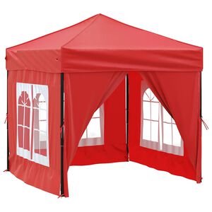 vidaXL Tenda para festas dobr&aacute;vel com paredes laterais 2x2 m vermelho