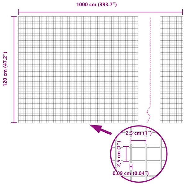 vidaXL Cerca de Arame Soldado Verde 1.2 x 10 m