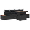 vidaXL Conjunto de Sof&aacute; de Jardim 5 unid. Preto vime PE