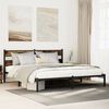 vidaXL Estrutura de cama sem colch&atilde;o 200x200cm metal carvalho fumado