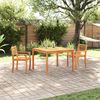vidaXL Conjunto de Jantar para Jardim 3 pcs Castanho