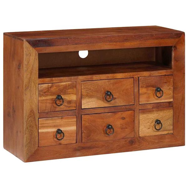 vidaXL Buffet Castanho 80 x 30 x 55 cm Madeira de acácia maciça