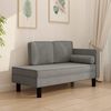 vidaXL Chaise longue com almofad&otilde;es e rolo veludo cinza-claro
