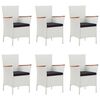 vidaXL 7 pcs conjunto de jantar para jardim vime PE branco