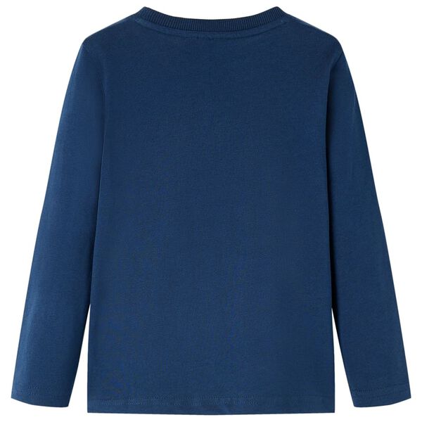 T-shirt de manga comprida para crian&ccedil;a azul-marinho 128