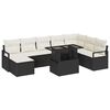 vidaXL Conjunto de Sof&aacute; de Jardim 9 unid. Preto e Creme vime PE