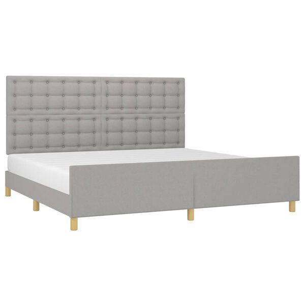 vidaXL Estrutura de cama sem colch&atilde;o 200x200 cm tecido cinzento-claro