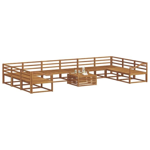 vidaXL Conjunto de Sof&aacute;s para Exterior 11 pcs Natural