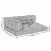 vidaXL Travesseiro para Sof&aacute; Pallet 3 pcs Cinzento 120 x 80 x 38 cm