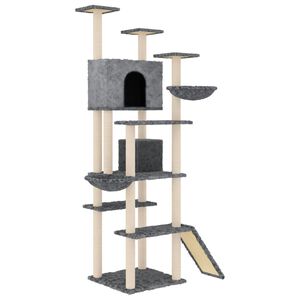 vidaXL &Aacute;rvore p/ gatos c/ poste arranhador sisal 191 cm cinza-escuro