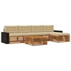 vidaXL Conjunto de Sof&aacute;s para Exterior 6 unid. Natural e Bege
