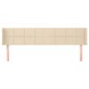 vidaXL Cabeceira de cama c/ abas tecido 163x16x78/88 cm creme