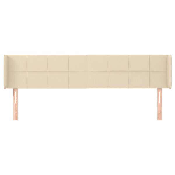 vidaXL Cabeceira de cama c/ abas tecido 163x16x78/88 cm creme