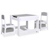 vidaXL Mesa infantil com duas cadeiras MDF branco