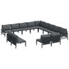 vidaXL Conjunto de Sof&aacute; de Jardim 13 unid. Preto A&ccedil;o