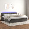 vidaXL Cama box spring c/ colch&atilde;o/LED 200x200cm veludo cinzento-escuro