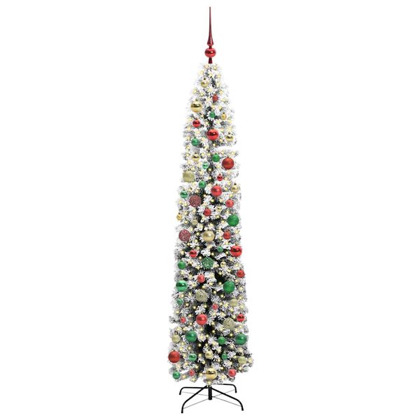 vidaXL &Aacute;rvore de Natal Artificial Verde 210 cm PVC e A&ccedil;o e Pl&aacute;stico