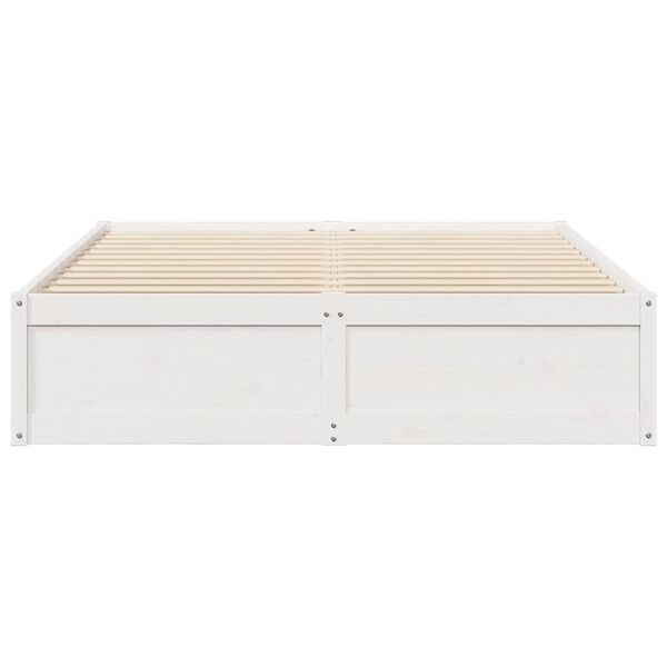 vidaXL Cama sem colch&atilde;o 160x200 cm madeira de pinho maci&ccedil;a branco