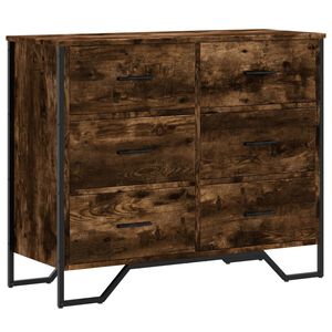 vidaXL C&oacute;moda 91x35,5x74,5 cm derivados de madeira carvalho fumado