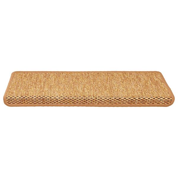 vidaXL Tapetes escada adesivos aspeto sisal 15 pcs 65x21x4 cm sisal