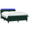 vidaXL Cama box spring c/ colch&atilde;o e LED 160x220 cm veludo verde-escuro