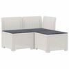 vidaXL Sof&aacute; de Jardim 3 Lugares com Almofadas visual Rattan PP Branco