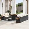 vidaXL Conjunto de Sof&aacute; de Jardim com almofada 10 pcs Preto e Creme