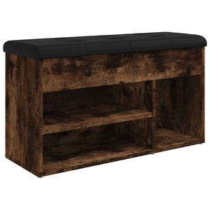 vidaXL Banco sapateira 82x32x45,5 cm derivados madeira carvalho fumado