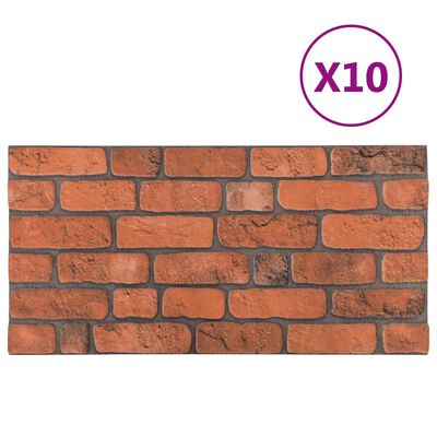 vidaXL Painéis de parede 3D design tijolos cor terracota 10 pcs EPS