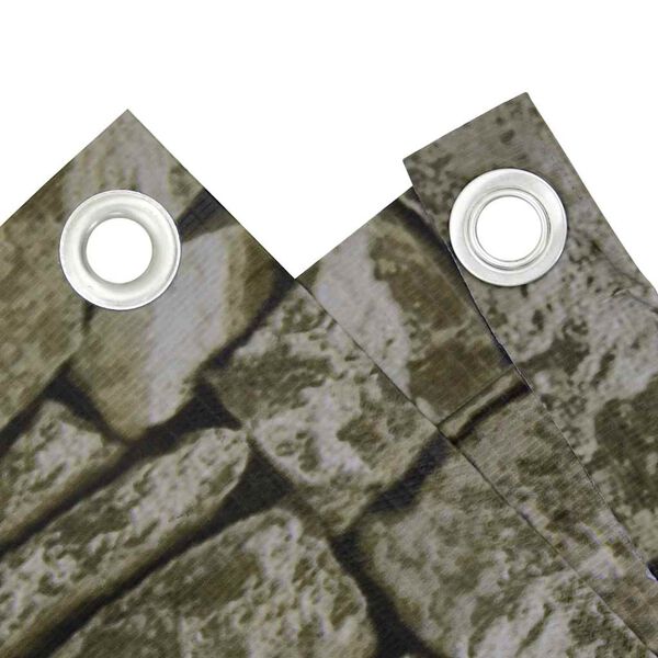 vidaXL Tela de privacidade p/ varanda aspeto pedra 300x90 cm PVC