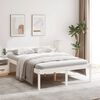 vidaXL Cama de casal pequena para idosos 120x190cm pinho maci&ccedil;o branco