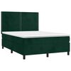 vidaXL Cama box spring c/ colch&atilde;o/LED 140x200 cm veludo verde-escuro