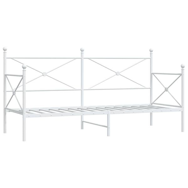 vidaXL Cama de Dia sem Colch&atilde;o 75x190 cm a&ccedil;o branco