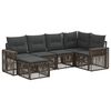 vidaXL Conjunto de Sof&aacute; de Jardim 6 unid. Cinza e Cinza Escuro vime PE