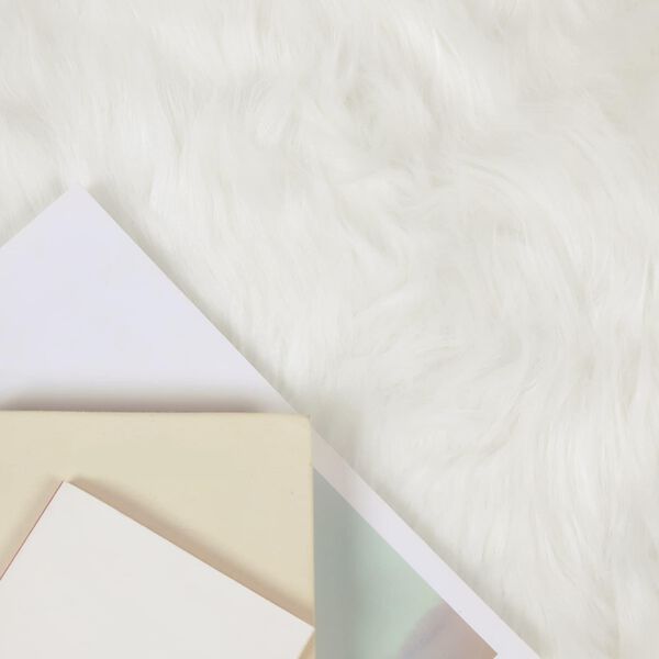 vidaXL Tapete Sint&eacute;tico de Pele de Ovelha Tafalla Branco &Oslash; 80 cm