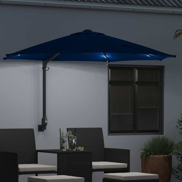 vidaXL Guarda-sol de Jardim Manual Azul Azur 248 x 248 x 148 cm