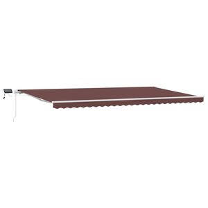 vidaXL Toldo retr&aacute;til manual com luz LED 600x300 cm castanho