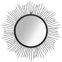vidaXL Espelho de parede raios de sol 80 cm preto