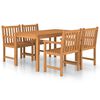 vidaXL Conjunto de jantar de jardim de 5 pe&ccedil;as, 140x80 cm, madeira de teca maci&ccedil;a